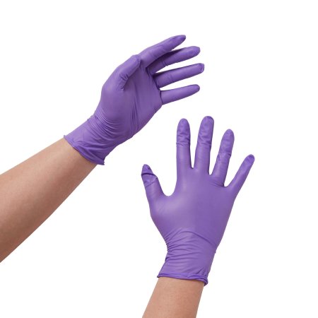 O&M Halyard Inc Exam Glove Purple Nitrile® Medium NonSterile Nitrile Standard Cuff Length Textured Fingertips Purple Chemo Tested - M-365061-4018 - Case of 1000