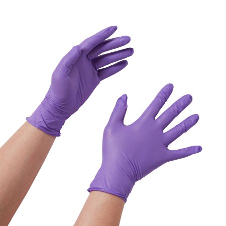 O&M Halyard Inc Exam Glove Purple Nitrile® Large NonSterile Nitrile Standard Cuff Length Textured Fingertips Purple Chemo Tested - M-365062-1234 - Case of 1000