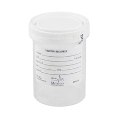 Medegen Medical Products LLC Specimen Container for Pneumatic Tube Systems Polypropylene 120 mL (4 oz.) Screw Cap Patient Information Sterile Inside Only