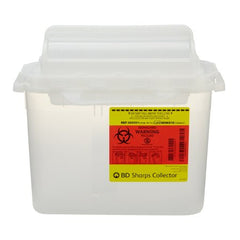 Becton Dickinson Sharps Container BD™ 12 H X 12 W X 4-4/5 D Inch 5.4 Quart Translucent White Base / Translucent White Lid Horizontal Entry Counter Balanced Door Lid - M-367439-1420 - Case of 20