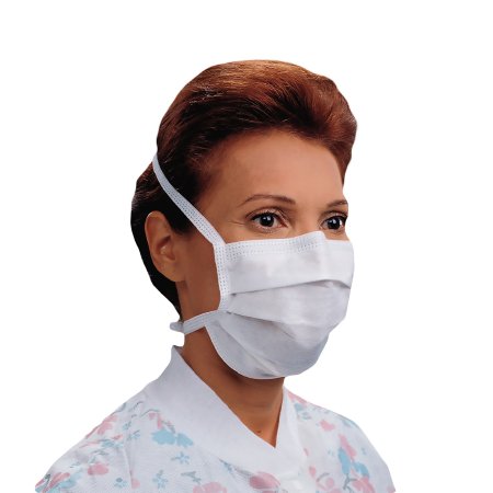 O&M Halyard Inc Surgical Mask Halyard Pleated Tie Closure One Size Fits Most White NonSterile Not Rated