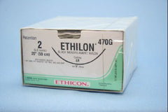 Suture with Needle Ethilon Nonabsorbable Uncoated Black Suture Monofilament Nylon Size 2 20 Inch Suture 1-Needle 75 mm Length 3/8 Circle Reverse Cutting Needle