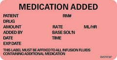 Precision Dynamics Pre-Printed Label MedVision® Anesthesia Label Fluorescent Red Paper Medication Added Black Medication Instruction 1-1/2 X 2-15/16 Inch - M-371103-1109 - Roll of 1