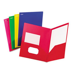 Oxford™ Fashion PolyPort Twin-Pocket Portfolio, Polypropylene, Assorted, 25/Box