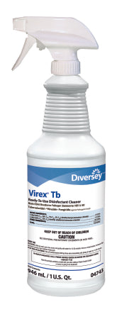 Lagasse Diversey™ Virex® Tb Surface Disinfectant Cleaner Quaternary Based Liquid 32 oz. Bottle Lemon Scent NonSterile - M-371799-3278 - Case of 12