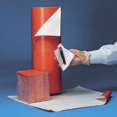 Cardinal Biohazard Wipe Bio-Check® Standard Absorbency White / Orange NonSterile Cellulose / Polyethylene 3 X 3 Inch Disposable - M-372980-1184 - Case of 2000