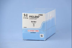 Suture with Needle Prolene Nonabsorbable Uncoated Blue Suture Monofilament Polypropylene Suture Size 9 - 0 5 Inch Suture 1-Needle 3.9 mm Length 3/8 Circle Taper Point Needle