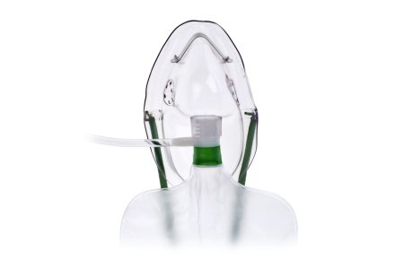 Teleflex LLC NonRebreather Oxygen Mask Elongated Style Adult One Size Fits Most Adjustable Head Strap / Nose Clip