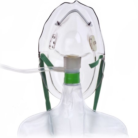 Teleflex LLC NonRebreather Oxygen Mask Elongated Style Adult One Size Fits Most Adjustable Head Strap / Nose Clip