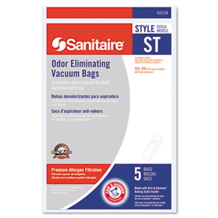 Sanitaire® Style ST Disposable Vacuum Bags for SC600 and SC800 Series, 5/Pack