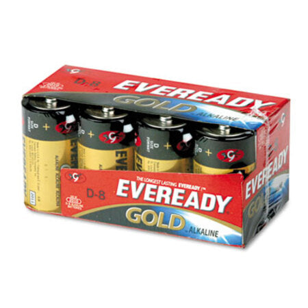 Eveready® Gold D Batteries, 1.5V, 8/Pack