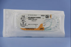 Suture with Needle Ethibond Nonabsorbable Coated Green Suture Braided Polyester Size 3 - 0 36 Inch Suture Double-Armed 17 mm Length 1/2 Circle Taper Point Needle