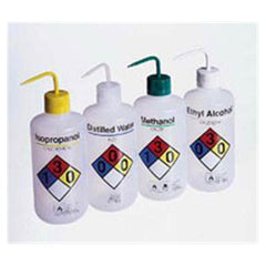 Thermo Scientific Nalge Safety Wash Bottle Nalgene™ Right-to-Know Sodium Hypochlorite Label / Narrow Mouth LDPE / Polypropylene 500 mL (16 oz.) - M-1176610-1621 - Case of 24