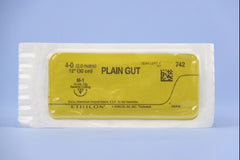 Suture with Needle Absorbable Uncoated Undyed Suture Plain Gut Size 4 - 0 12 Inch Suture 1-Needle 13 mm Length 1/2 Circle Reverse Cutting Needle