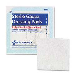 First Aid Only™ SmartCompliance Gauze Pads, 2" x 2", 5/Pack