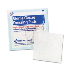First Aid Only™ SmartCompliance Gauze Pads, 3" x 3", 5/Pack
