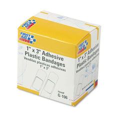 First Aid Only™ Plastic Adhesive Bandages, 1" x 3", 100/Box