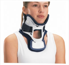 DJO Rigid Cervical Collar with Replacement Pads ProCare® XTEND 174 Preformed Adult Stout Two-Piece / Trachea Opening 1-3/4 Inch Height 14 to 24 Inch Neck Circumference