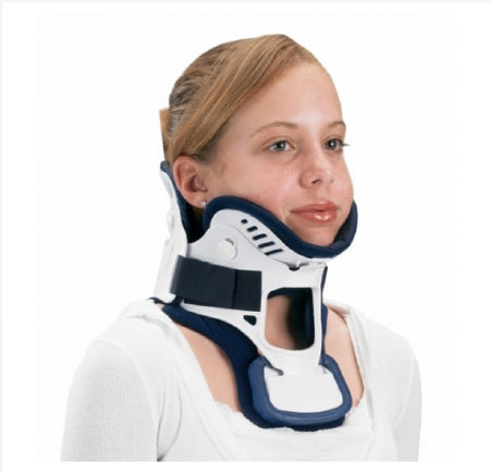 DJO Rigid Cervical Collar with Replacement Pads ProCare® XTEND 174 Preformed Youth (6 to 12 Years) Size Ped 3 Two-Piece / Trachea Opening 1-3/4 Inch Height 9 to 13 Inch Neck Circumference