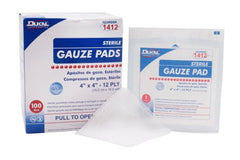 Dukal Gauze Sponge Dukal™ Cotton 12-Ply 4 X 4 Inch Square Sterile