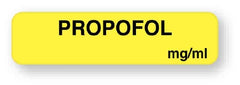United Ad Label Drug Label UAL™ Anesthesia Label Propofol mg/mL Yellow 5/16 X 1-1/4 Inch - M-382135-2992 - Roll of 1