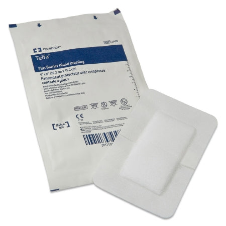 Cardinal Adhesive Dressing Telfa™ Plus 6 X 10 Inch Nonwoven Rectangle White Sterile