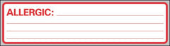 Precision Dynamics Pre-Printed Label Timemed Allergy Alert White Allergic: Red Alert Label 1-3/8 X 5-3/8 Inch - M-384647-2366 - Roll of 1