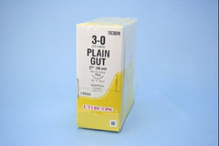 Suture with Needle Absorbable Uncoated Undyed Suture Plain Gut Size 3 - 0 27 Inch Suture 1-Needle 19 mm Length 3/8 Circle Precision Point - Reverse Cutting Needle