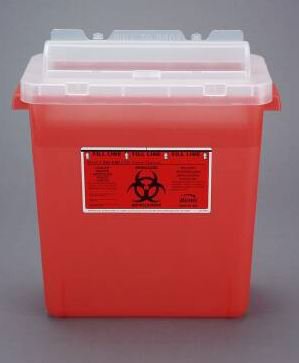 Bemis Healthcare Sharps Container Bemis™ Sentinel 15 H X 13-7/8 L X 6-7/8 W Inch 3 Gallon Translucent Red Base/ Translucent Lid Horizontal Entry Rotating Lid - M-387581-4082 - Case of 12