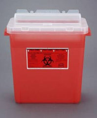 Bemis Healthcare Sharps Container Bemis™ Sentinel 15 H X 13-7/8 L X 6-7/8 W Inch 3 Gallon Translucent Red Base/ Translucent Lid Horizontal Entry Rotating Lid - M-387581-4082 - Case of 12