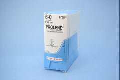 J & J Healthcare Systems Suture with Needle Prolene™ Nonabsorbable Uncoated Blue Suture Monofilament Polypropylene Suture Size 6 - 0 24 Inch Suture Double-Armed 12 mm Length 3/8 Circle Taper Point Needle