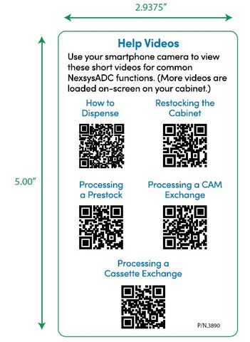 Laminated Label: NexsysADC Help Videos