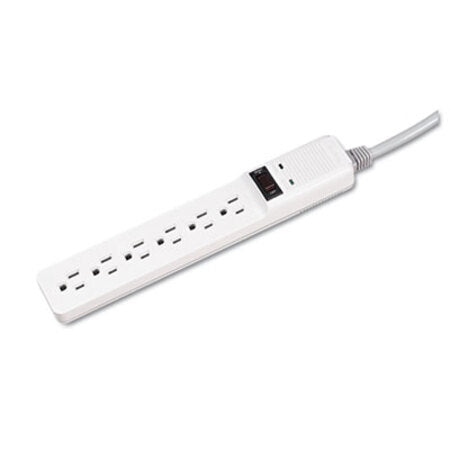 Fellowes® Basic Home/Office Surge Protector, 6 Outlets, 6 ft Cord, 450 Joules, Platinum
