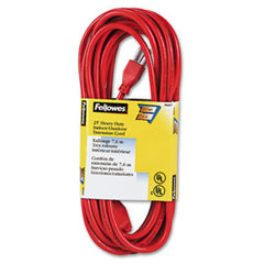 Fellowes® Indoor/Outdoor Heavy-Duty 3-Prong Plug Extension Cord, 1-Outlet, 25ft, Orange