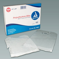 Dynarex Bib Tie Closure Disposable Polyethylene - M-976263-1011 - Case of 500