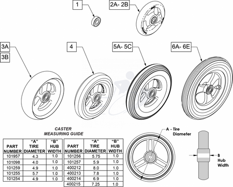 Sunrise Medical Caster For Wheelchair - M-735886-1705 - Each