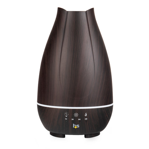 HealthSmart Aromatherapy Diffuser Cool Mist Humidifier - Oil Diffuser for Essential Oils, Brown AM-40-500-037