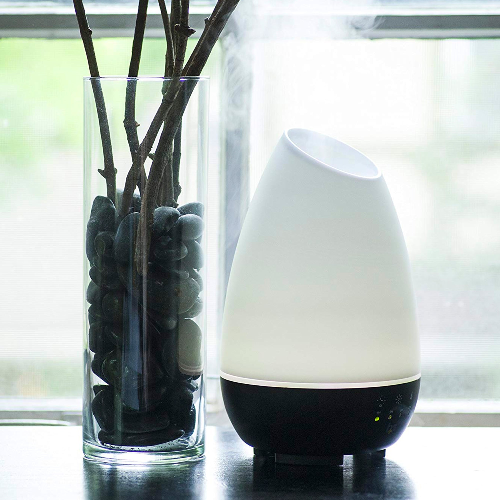 HealthSmart Aromatherapy Diffuser Cool Mist Humidifier - Oil Diffuser for Essential Oils, White AM-40-500-190