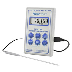 PANTek Technologies LLC Digital Laboratory Thermometer with Alarm Fisherbrand™ Traceable® Fahrenheit / Celsius -40° to 300°F (-40° to 150°C) Stainless Steel Probe Battery Operated - M-1008137-4872 - Each