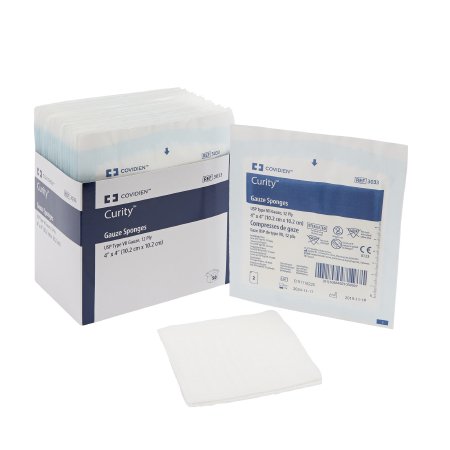 Cardinal USP Type VII Gauze Sponge Curity™ Gauze 12-Ply 4 X 4 Inch Square Sterile