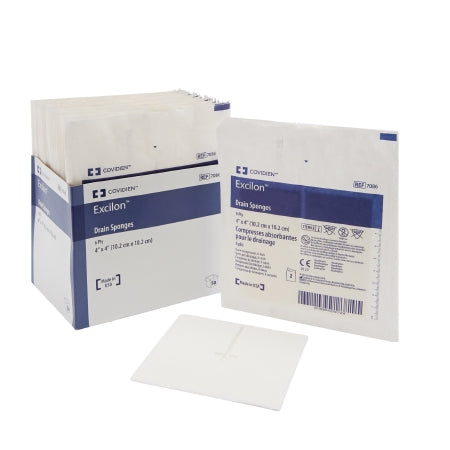 Cardinal I.V. / Drain Split Dressing Excilon™ Poly / Rayon Blend 4 X 4 Inch Square Sterile