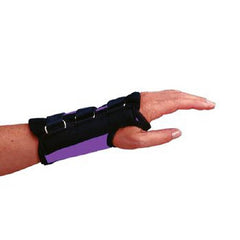 Patterson Medical Supply Wrist Brace Rolyan® D-Ring™ Aluminum / Polyester / Cotton / Foam / Polyester Left Hand Purple Small