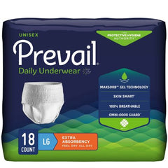 First Quality Unisex Adult Absorbent Underwear Prevail® Daily Underwear Pull On with Tear Away Seams Large Disposable Moderate Absorbency - M-402957-2416 - Case of 72