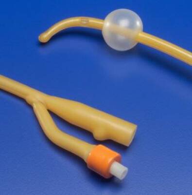 Cardinal Foley Catheter Ultramer™ 2-Way Coude Tip 5 cc Balloon 20 Fr. Hydrogel Coated Latex