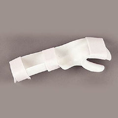 Patterson Medical Supply Functional Position Hand Splint with Strapping Rolyan® Preformed Thermoplastic Left Hand White Medium