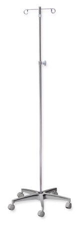 IV Stand Floor Stand McKesson 4-Hook 5-Leg, Dual-Wheel Nylon Casters, Cast Aluminum Base - M-407332-2540 - Each