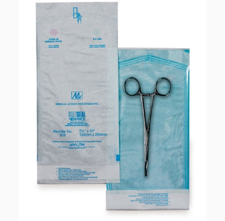 Medical Action Industries Sterilization Pouch Tyvek® Ethylene Oxide (EO) Gas / Steam 12 X 18 Inch Transparent / White Self Seal Tyvek® Material