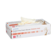 Exam Glove McKesson Small NonSterile Stretch Vinyl Standard Cuff Length Smooth Ivory Not Chemo Approved - M-409742-4050 - Case of 1000