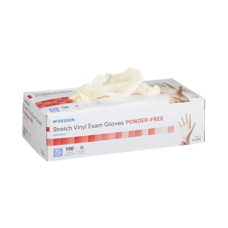 Exam Glove McKesson X-Large NonSterile Stretch Vinyl Standard Cuff Length Smooth Ivory Not Chemo Approved - M-409745-2978 - Case of 1000
