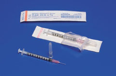 Cardinal Tuberculin Syringe with Needle Monoject™ 1 mL 25 Gauge 5/8 Inch Attached Needle Without Safety - M-414592-2458 - Case of 500